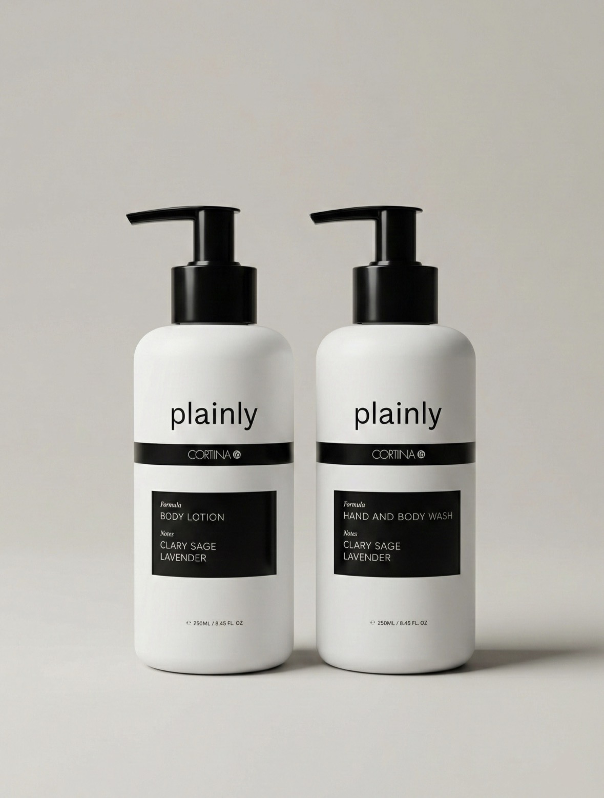 Plainly × Cortiina Body Lotion und Hand- & Duschgel