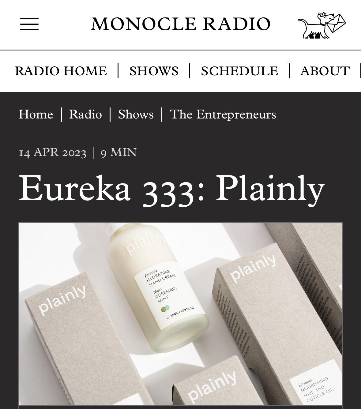 Plainly on Monocle Radio — the full Entrepreneurs interview